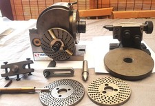 Vertex BS-0 Dividing Head & Tailstock with 3 dividing plates in custom carry box