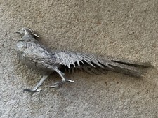 Vintage White Metal Male Pheasant large 