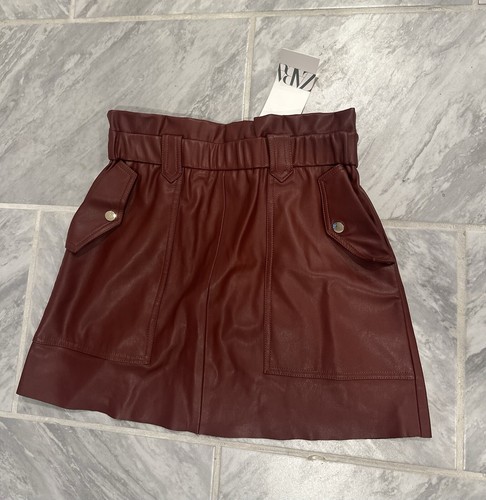 Nwt zara women maroon - maroon, faux