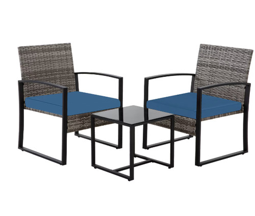 Grey rattan sofa - grey,