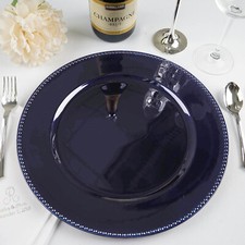 6 pcs 13" Navy Blue BEADED