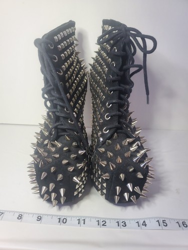 Black suede spiked lita - suede,