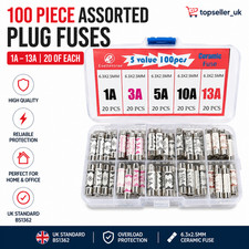 Box of 100 Assorted Plug Fuses