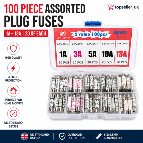 Box 100 assorted plug - assorted, fuses