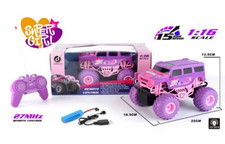 Pink Super Girl RC Monster Truck Remote Control Toy Car for Fun Kids