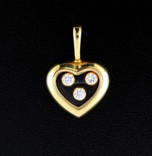 Chopard Floating Happy Diamonds 18k Yellow Gold Heart Pendant
