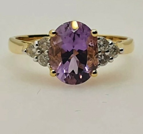 18ct gold amethyst - amethyst, cluster