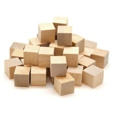 10x wooden plain cubes - wooden,