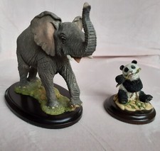 Country Artists Elephant Calf CA 524 and Small Panda Ornament