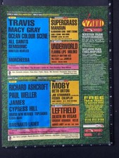 V FESTIVAL - TRAVIS RICHARD ASHCROFT 2001 15X11" Press Advert Poster L254