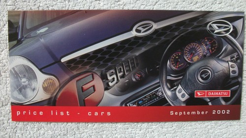 Daihatsu price list 2002 - list,