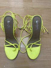 Neon Yellow EGO Stiletto Heels Size 4
