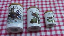 Portmeirion bird of Britain storage jar x 3 duck dove Linnet large medium small
