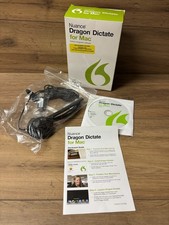 Dragon Dictate Speech Recognition Software with Disc & Headset  FOR MAC bx4