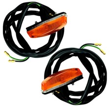 Metal Side Repeater Lamps For Land Rover Defender Indicator Light + Bulbs (PAIR)