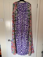 Beautiful Stretchy Floral & Animal Print Maxi Dress By Julien Macdonald Size XL 