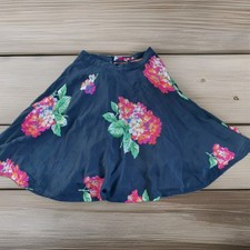 BODEN Women’s Navy Blue Floral Swing Skirt Light Weight Lined Spring UK 10 L