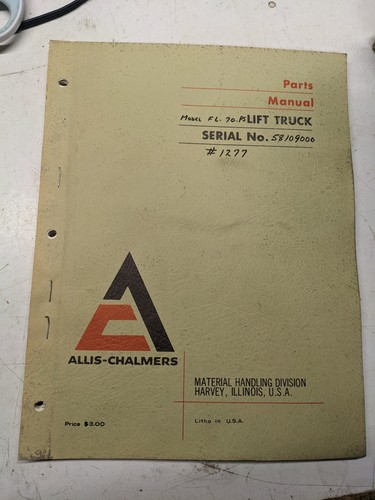 Allis chalmers parts - allis, manual