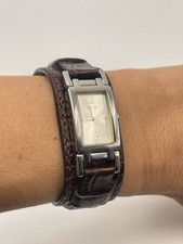 Guess Women's I65205L2 watch Rectangular Face Brown Leather Strap P3210