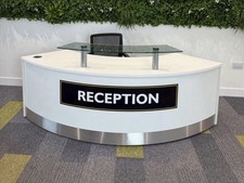 Reception Desk Curved Glass Unit