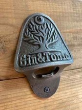 Gin and Tonic Wall Mounted Bottle Opener Cast Iron Antique Finish Sign Plaque Me