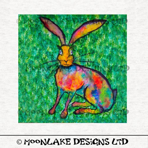 Animal abstract hare - abstract, fabric