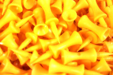 Yellow Plastic Graduated Castle Golf Tees 45mm Tee Height 28mm New x 30 Loose