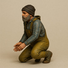 Scale fishing boat Kneeling Deck Crew TG74