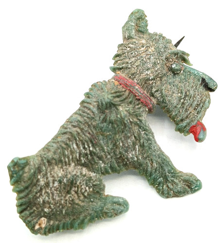 Vintage scottie dog brooch - dog, b