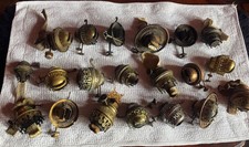 oil lamp burners, used parts, job lot of 20, vintage, antique, various sizes