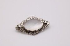 Silver mother of pearl brooch