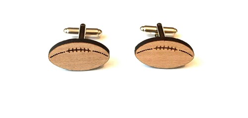 Rugby ball cufflinks - ball, in
