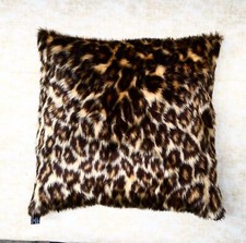 Leopard Faux Fur Soft Fluffy Cushion Cover Case fits 18" x 18"  cushion