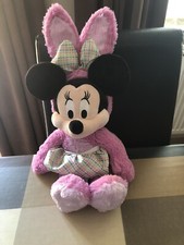 Disney Store Easter Bunny Minnie Mouse Pink Large Soft Toy Plush Cuddly