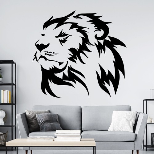 Lion head silhouette wall - silhouette,