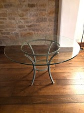 Round glass  table by Pierre Vandel from the 1970s Villa d'Este collection 