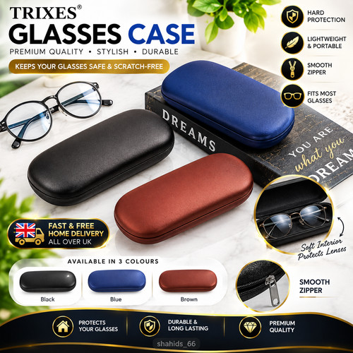 Trixes glasses case leather - trixes,