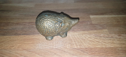 Vintage solid brass hedgehog - vintage,