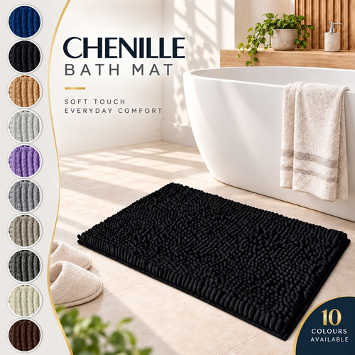 Non slip chenille bath mat - non,