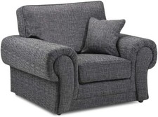 3 2 Seater Sofa Set Formal Back Comfy Chesterfield grey Large Footstool Chair