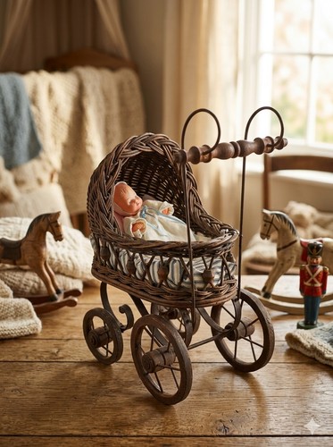 Vtg german wicker dollhouse - vtg,