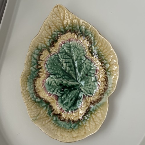 Antique leaf dish english - antique,