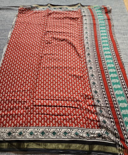 Pure mulmul cotton ajrakh - cotton,