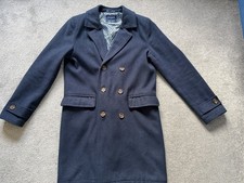 Harry Brown Wool Blended Coat Size 40 Navy Blue Men's