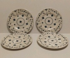 Set of 4 Churchill 'Finlandia' Side Plates Blue Floral Pattern Staffordshire