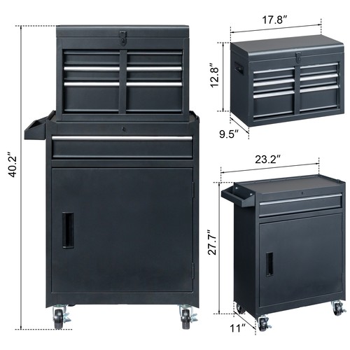Black draw tool cabinet - black,