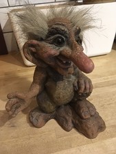 Old Nyform Grandpa Troll,#256 With Tags,7.5",Norway,Grandfather Foot on Rock