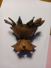 Victorian Brass Ceiling Light Chandelier Rose Rococo Antique Gold Gilt 4"W 3.5"L