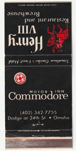 Matchbook cover commodore - -,