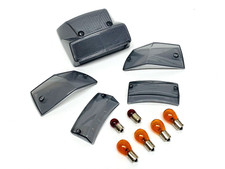 VESPA PX DISC MODEL SMOKED REAR LIGHT AND LEXUS INDICATOR LENS SET WITH BULBS